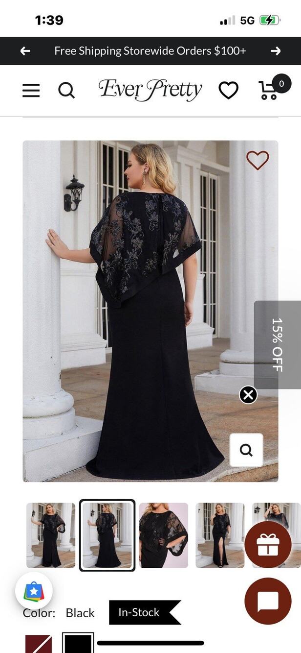 Ever Pretty Womens Evening Sequin Maxi Dress Sz 8Xl Or 24 Black Formal Gown